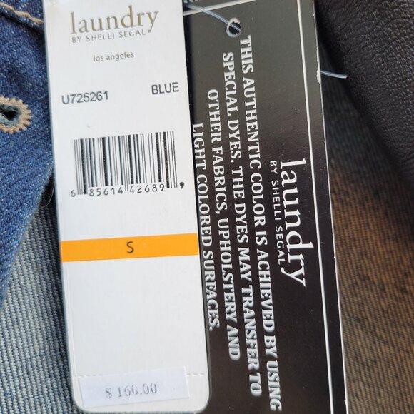 Laundry by Shelli Segal Distressed Denim Leather fusion jacket - Picture 7 of 11